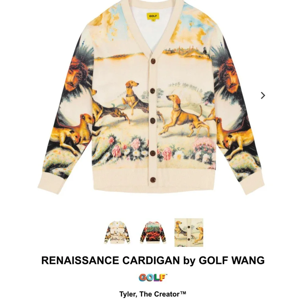 Golf Wang x Tyler the Creator Renaissance Cardigan Sweater Size Large RARE HTF - Picture 12 of 12